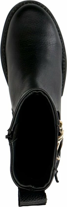 Manfield - Dames - Zwart Leren Boots Met Goudkleurige Gesp - Maat 38 8 Manfield - Dames - Zwart Leren Boots Met Goudkleurige Gesp - Maat 38 - Afbeelding 6