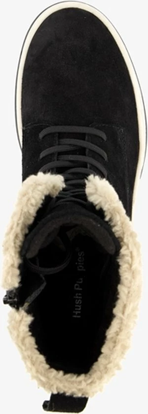 Hush Puppies Gevoerde Suede Dames Veterboots - Zwart - Maat 38 - Echt Leer 7 Hush Puppies Gevoerde Suede Dames Veterboots - Zwart - Maat 38 - Echt Leer - Afbeelding 5