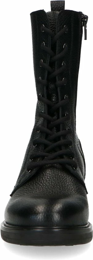 Manfield - Dames - Zwarte Leren Veterboots - Maat 40 10 Manfield - Dames - Zwarte Leren Veterboots - Maat 40 - Afbeelding 8