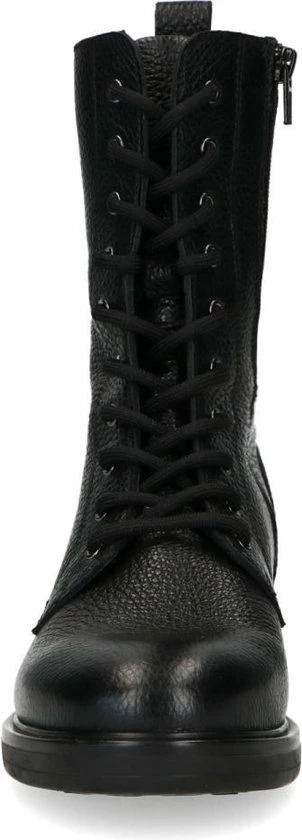 Manfield - Dames - Zwarte Leren Veterboots - Maat 40 5 Manfield - Dames - Zwarte Leren Veterboots - Maat 40 - Afbeelding 3