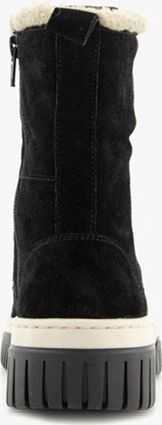 Hush Puppies Gevoerde Suede Dames Veterboots - Zwart - Maat 38 - Echt Leer 6 Hush Puppies Gevoerde Suede Dames Veterboots - Zwart - Maat 38 - Echt Leer - Afbeelding 4