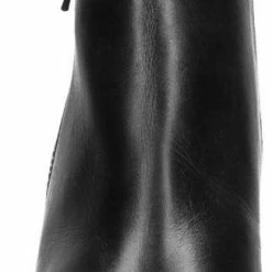 Manfield - Dames - Zwarte Leren Enkellaarsjes Met Hak - Maat 38 -Dames Winkel 324x840 12