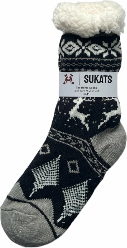 Sukats® Huissokken - Homesocks - Maat 36-41 - Grijs/Zwart - Anti-Slip - Fluffy - Dames Huissokken - Variant 24 7 Sukats® Huissokken - Homesocks - Maat 36-41 - Grijs/Zwart - Anti-Slip - Fluffy - Dames Huissokken - Variant 24 - Afbeelding 5
