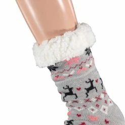 Apollo | Huisokken Kerst Dames | Multi Grijs | One Size | Sokken Kerstmis | Kerstkousen Dames | Kerstcadeau Dames