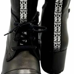 La Pèra Zwarte Leren Bikerboots Met Hak Laars Cassido Zwart - Maat 36