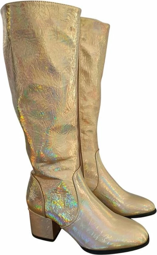 CHIAMAX Disco Laarzen - Retro Laarzen – Discofeest - Party - Retrofeest - Festival – Carnaval - Travestie - De Toppers - Hologram Goud - 42 3 CHIAMAX Disco Laarzen - Retro Laarzen – Discofeest - Party - Retrofeest - Festival – Carnaval - Travestie - De Toppers - Hologram Goud - 42