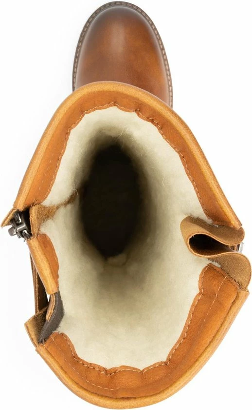 Travelin' Stavanger Leren Dames Laarzen - Wol Gevoerde Laars - Cognac Leer - Maat 36 9 Travelin' Stavanger Leren Dames Laarzen - Wol Gevoerde Laars - Cognac Leer - Maat 36 - Afbeelding 7