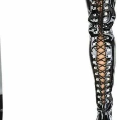 Pleaser EU 39 = US 9 | SEDUCE-3063 | 5 Open Back D-Ring Stretch Thigh BT -Dames Winkel 523x840 2