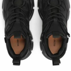 Kazar Studio Moderne Zwarte Damessneakers Van Gecombineerde Materialen -Dames Winkel 523x840 3