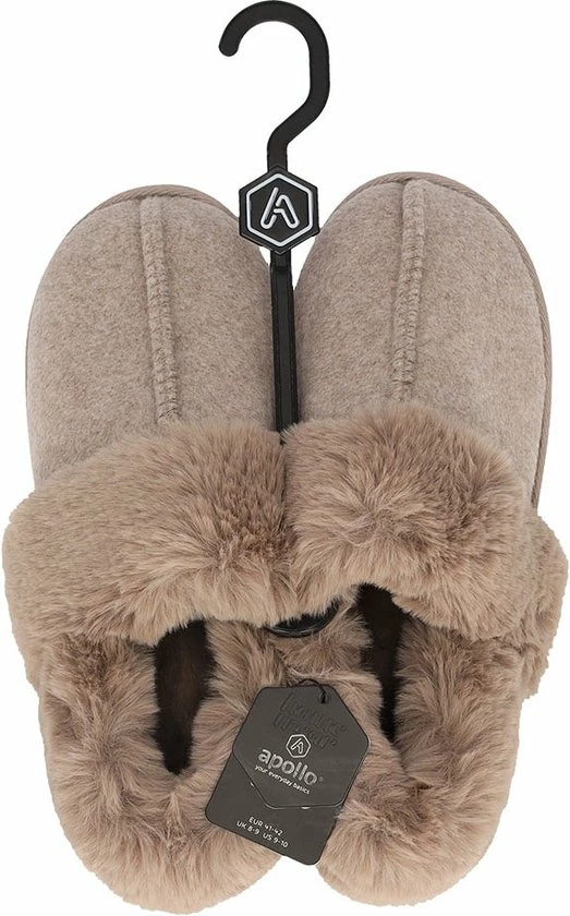 Apollo | Instap Sloffen Dames | Vilt | Taupe | Maat 41/42 | Dames Pantoffels 5 Apollo | Instap Sloffen Dames | Vilt | Taupe | Maat 41/42 | Dames Pantoffels - Afbeelding 3