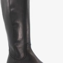 Hush Puppies Hoge Leren Dames Laarzen - Zwart - Maat 37 - Echt Leer