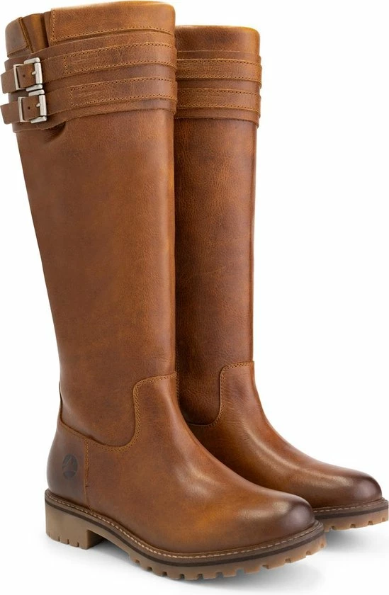 Travelin' Stavanger Leren Dames Laarzen - Wol Gevoerde Laars - Cognac Leer - Maat 36 5 Travelin' Stavanger Leren Dames Laarzen - Wol Gevoerde Laars - Cognac Leer - Maat 36 - Afbeelding 3