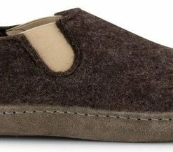 Travelin' In-Home Dames Sloffen - Wollen Pantoffels - Suede Zool - Bruin - Maat 39