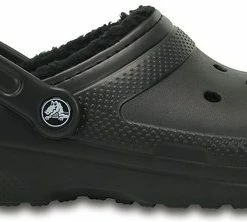 Crocs - Classic Lined Clog - Unisex Sandaal - 46 - 47 - Zwart