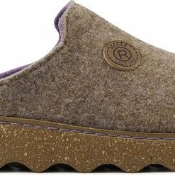 Rohde Pantoffels Dames Sloffen / Instappers - Canvas - Harde Zool - Dichte Hiel - 6120 - Bruin - Maat 41