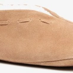 Thu!s Dames Spaanse Sloffen - Beige - Maat 37 - Pantoffels - Echt Leer