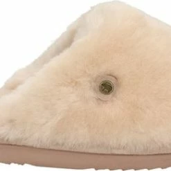 Warmbat Mungo Fur Dames Pantoffels - Stone - Maat 37