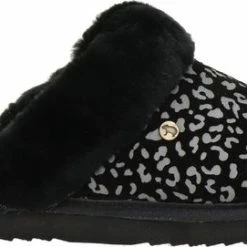 Warmbat Collie Dames Sloffen - Print Leopard Black - Maat 38