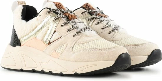 POSH By Poelman CAROCEL Dames Sneakers - Beige Met Teddy - Maat 38 8 POSH By Poelman CAROCEL Dames Sneakers - Beige Met Teddy - Maat 38 - Afbeelding 6