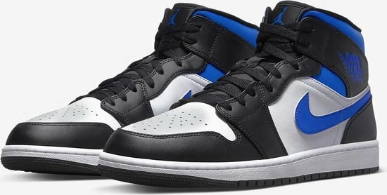 Nike Air Jordan 1 Mid, White/racer Blue-Black, 554724 140, EUR 42.5 5 Nike Air Jordan 1 Mid, White/racer Blue-Black, 554724 140, EUR 42.5 - Afbeelding 3