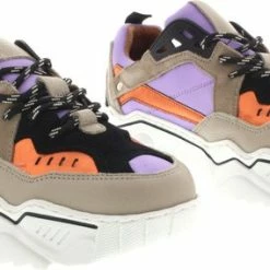 Dames Sneakers Dwrs Pluto Beige Lila Multi - Maat 39 -Dames Winkel 550x284 1
