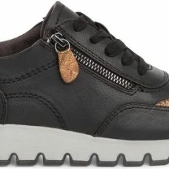 Jana Dames Sneakers - Zwart - Maat 38 - Uitneembare Zool -Dames Winkel 550x286 17