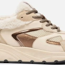 Ann Rocks Sneakers Beige Leer 102504 - Dames - Maat 42