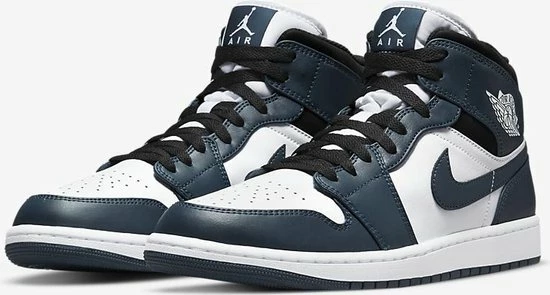 Nike Air Jordan 1 Mid, Amory Navy/White/-Black, Mid Teal, 554725 411, EUR 45 5 Nike Air Jordan 1 Mid, Amory Navy/White/-Black, Mid Teal, 554725 411, EUR 45 - Afbeelding 3