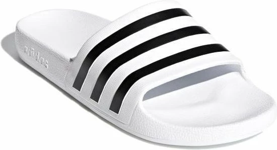 Adidas Slippers Adilette - UK 10 (maat 44,5) - Wit/zwart 4 Adidas Slippers Adilette - UK 10 (maat 44,5) - Wit/zwart - Afbeelding 2