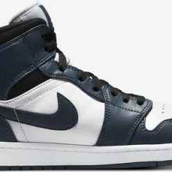 Nike Air Jordan 1 Mid, Amory Navy/White/-Black, Mid Teal, 554725 411, EUR 45