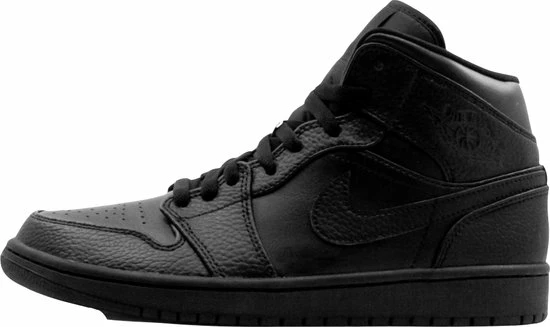 Nike Air Jordan 1 Mid, Triple Black, Zwart, 554724 091, EUR 42.5 3 Nike Air Jordan 1 Mid, Triple Black, Zwart, 554724 091, EUR 42.5