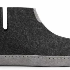 Travelin' Stay-Home Dames Hoge Sloffen - Wollen Pantoffels - Suede Zool - Grijs - Maat 40