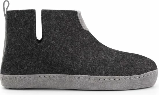 Travelin' Stay-Home Dames Hoge Sloffen - Wollen Pantoffels - Suede Zool - Grijs - Maat 40 3 Travelin' Stay-Home Dames Hoge Sloffen - Wollen Pantoffels - Suede Zool - Grijs - Maat 40