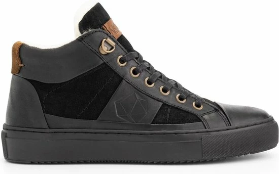 NoGRZ P.DaCortona Hoge Leren Damessneakers - Gevoerde Veterschoenen - Zwart Leer - Maat 41 3 NoGRZ P.DaCortona Hoge Leren Damessneakers - Gevoerde Veterschoenen - Zwart Leer - Maat 41