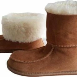 LuLu Wonen LuLu- Hoge Leren Sloffen / Pantoffels Met Rubberen Zool, Gevoerd Met Schapenvacht - Maat 42 -Dames Winkel 550x356 8