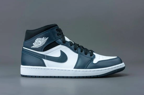 Nike Air Jordan 1 Mid, Amory Navy/White/-Black, Mid Teal, 554725 411, EUR 45 4 Nike Air Jordan 1 Mid, Amory Navy/White/-Black, Mid Teal, 554725 411, EUR 45 - Afbeelding 2