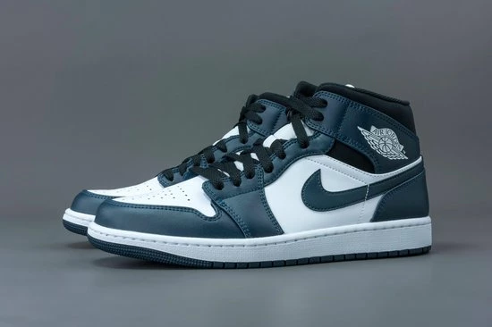 Nike Air Jordan 1 Mid, Amory Navy/White/-Black, Mid Teal, 554725 411, EUR 45 7 Nike Air Jordan 1 Mid, Amory Navy/White/-Black, Mid Teal, 554725 411, EUR 45 - Afbeelding 5
