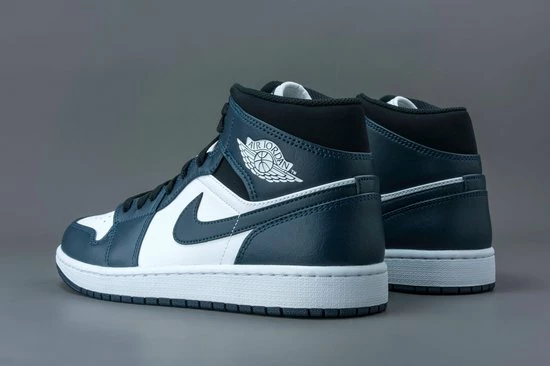 Nike Air Jordan 1 Mid, Amory Navy/White/-Black, Mid Teal, 554725 411, EUR 45 10 Nike Air Jordan 1 Mid, Amory Navy/White/-Black, Mid Teal, 554725 411, EUR 45 - Afbeelding 8