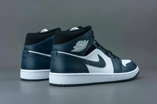 Nike Air Jordan 1 Mid, Amory Navy/White/-Black, Mid Teal, 554725 411, EUR 45 25 Nike Air Jordan 1 Mid, Amory Navy/White/-Black, Mid Teal, 554725 411, EUR 45 - Afbeelding 23
