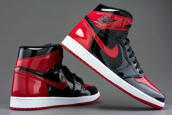 Nike Air Jordan 1 Retro High OG, Bred Patent, Black Red, 555088-063, EUR 41 5 Nike Air Jordan 1 Retro High OG, Bred Patent, Black Red, 555088-063, EUR 41 - Afbeelding 3
