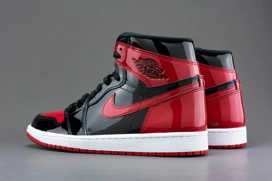 Nike Air Jordan 1 Retro High OG, Bred Patent, Black Red, 555088-063, EUR 41 8 Nike Air Jordan 1 Retro High OG, Bred Patent, Black Red, 555088-063, EUR 41 - Afbeelding 6