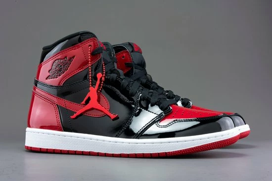 Nike Air Jordan 1 Retro High OG, Bred Patent, Black Red, 555088-063, EUR 41 9 Nike Air Jordan 1 Retro High OG, Bred Patent, Black Red, 555088-063, EUR 41 - Afbeelding 7