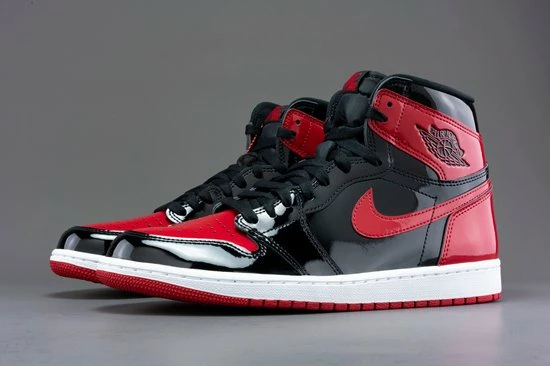 Nike Air Jordan 1 Retro High OG, Bred Patent, Black Red, 555088-063, EUR 41 10 Nike Air Jordan 1 Retro High OG, Bred Patent, Black Red, 555088-063, EUR 41 - Afbeelding 8