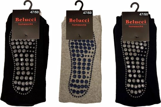 Belucci Anti Slip Huissokken 3 Paar Maat 47/50 4 Belucci Anti Slip Huissokken 3 Paar Maat 47/50 - Afbeelding 2