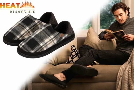 Therma -Tec Pantoffels Heren - Sloffen Heren - Grijs Geruit - 43-44 - Spaanse Sloffen - Slippers Heren - Huissokken 3 Therma -Tec Pantoffels Heren - Sloffen Heren - Grijs Geruit - 43-44 - Spaanse Sloffen - Slippers Heren - Huissokken