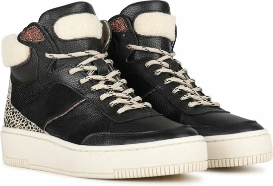 Ps Poelman ESQUIMO Dames Hoge Sneakers Teddy - Zwart Multi - Maat 40 8 Ps Poelman ESQUIMO Dames Hoge Sneakers Teddy - Zwart Multi - Maat 40 - Afbeelding 6