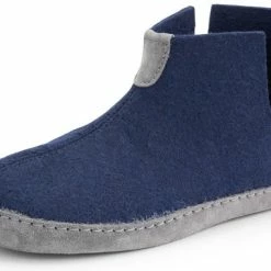 Travelin' Stay-Home Dames Sloffen - Wollen Pantoffels - Suède Zool - Navy Blauw - Maat 39 -Dames Winkel 550x381 4