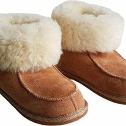 LuLu Wonen LuLu- Hoge Leren Sloffen / Pantoffels Met Rubberen Zool, Gevoerd Met Schapenvacht - Maat 42 -Dames Winkel 550x383 6