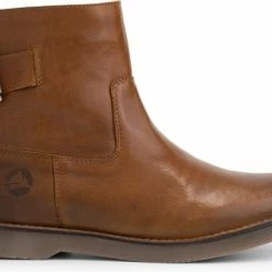 Travelin' Louargat Dames Leren Enkellaarsjes - Boots Vrouwen - Cognac Bruin Leer - Maat 37