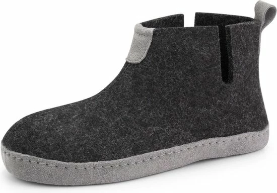 Travelin' Stay-Home Dames Hoge Sloffen - Wollen Pantoffels - Suede Zool - Grijs - Maat 40 8 Travelin' Stay-Home Dames Hoge Sloffen - Wollen Pantoffels - Suede Zool - Grijs - Maat 40 - Afbeelding 6